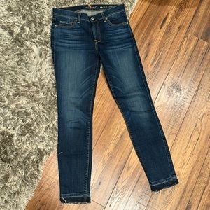 Size 27 7 for All Mankins Distressed Bottom Skinny Jeans